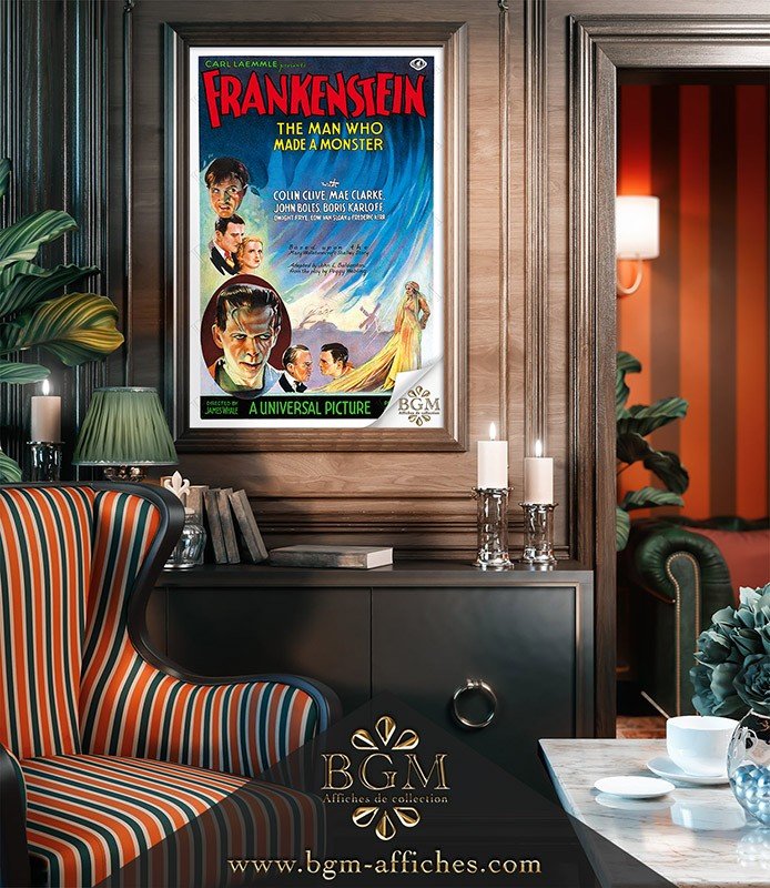 Affiche de collection FRANKENSTEIN (1931) Boris Karloff, James Whale