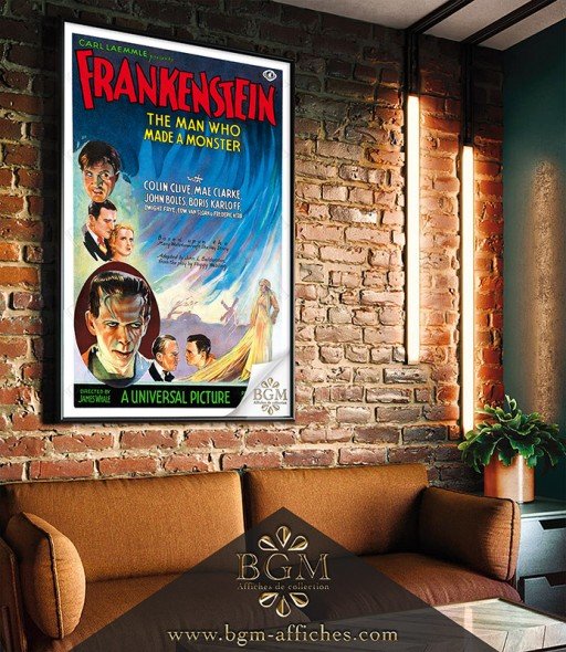Affiche de collection FRANKENSTEIN (1931) Boris Karloff, James Whale