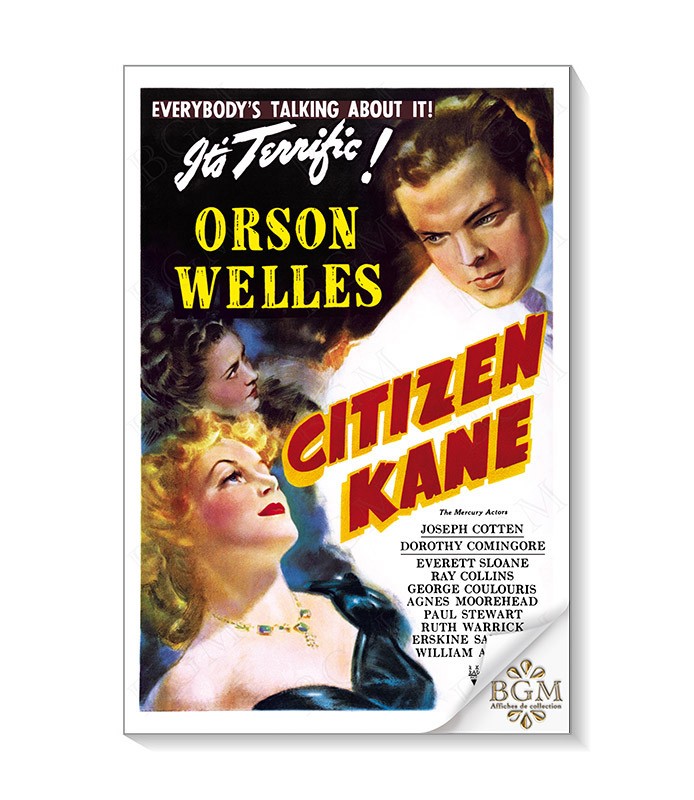 CITIZEN KANE Collector's movie poster (1941) Orson Welles - BGM Affiches de  collection