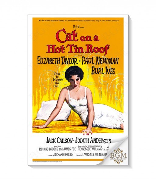 Affiche Cat on a Hot Tin Roof (La Chatte sur un toit brûlant) - BGM